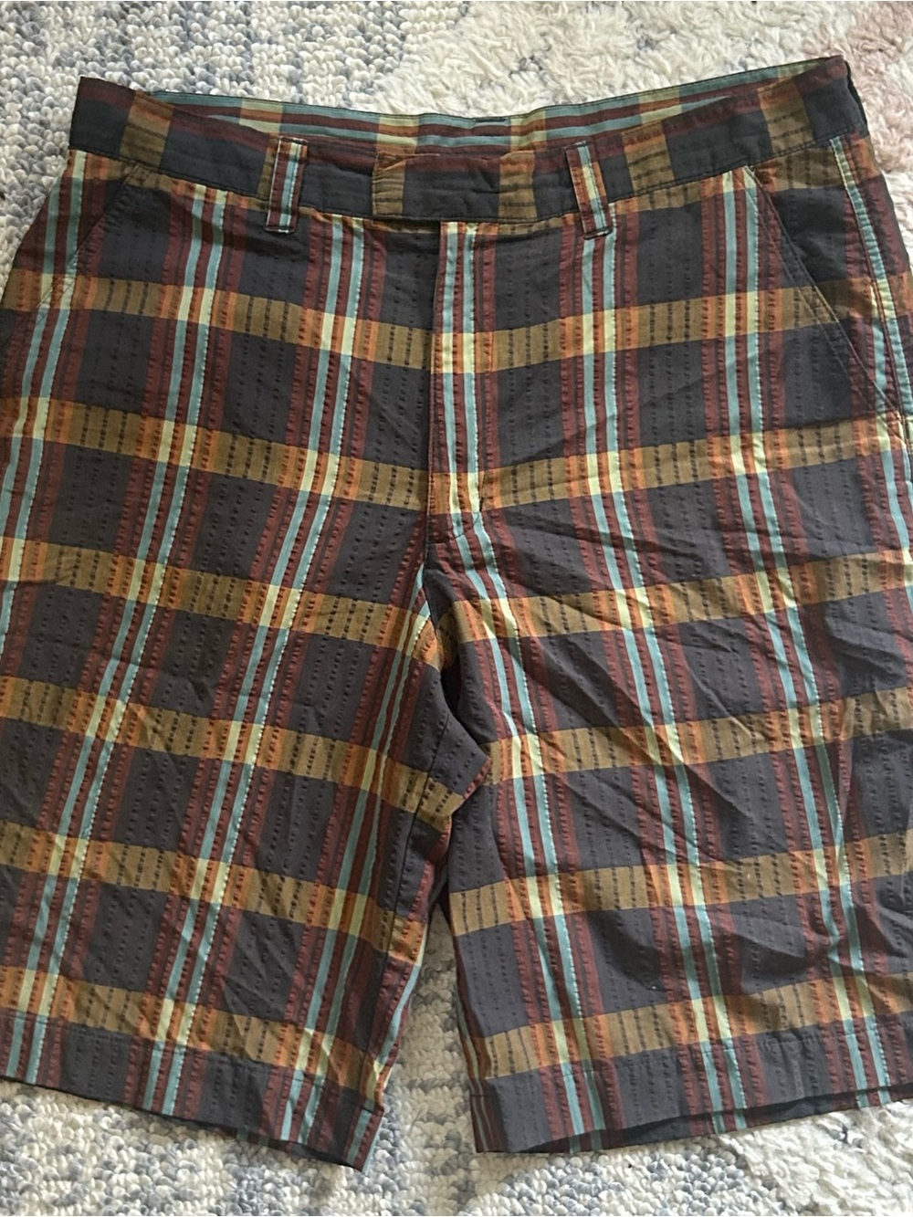Patagonia Men's Plaid Shorts Organic Cotton Seersucker Shorts - 32